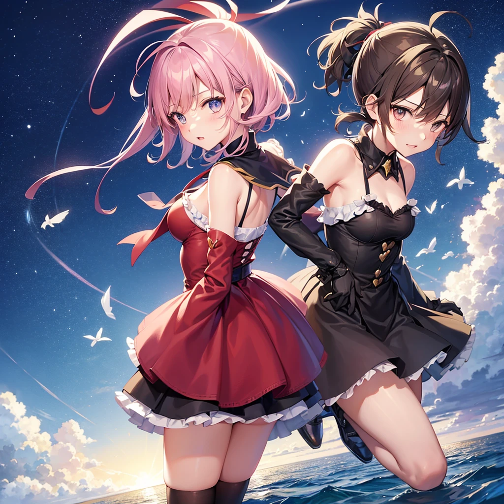 anime garçons s'embrassant avec des coeurs dans les airs,s'embrasser gentiment, boku no hero style,Ils sont amoureux