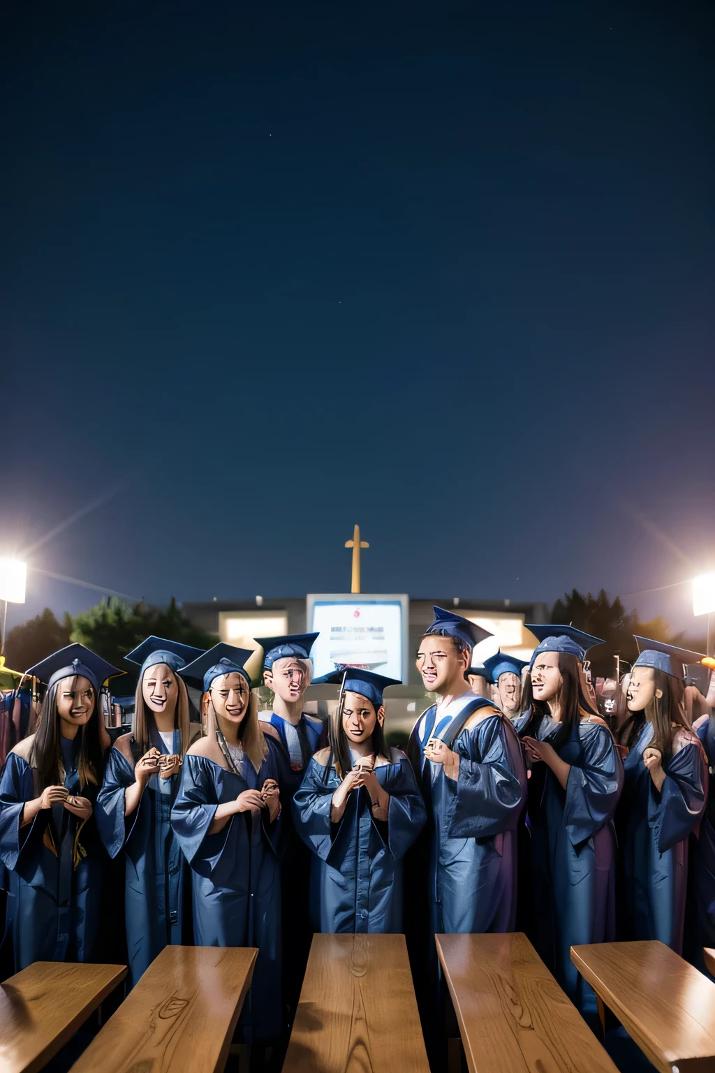 Create image of people graduating at graduation 