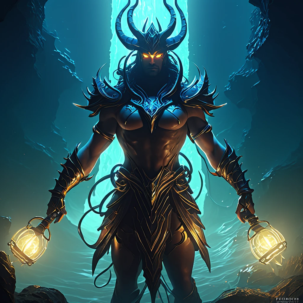 masterpiece, best quality, (extremely detailed CG unity 8k wallpaper), (best quality), (best illustration), (best shadow), absurdres, realistic lighting, (Abyss), beautiful detailed glow, art by PeterMohrBacher,
