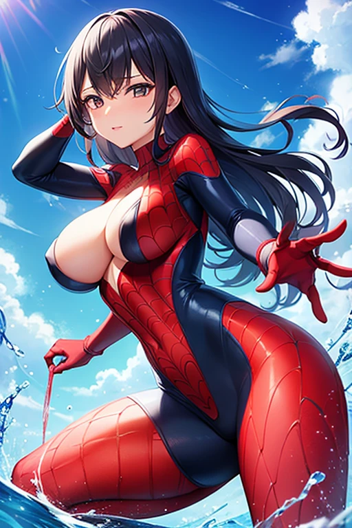 Sexy spiderwoman with water abilities 