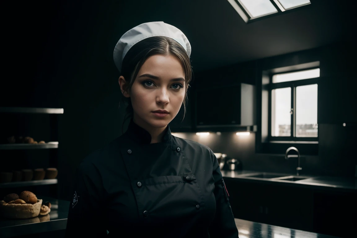 Photo hyperréaliste en gros d'une jeune femme noir, chef d'œuvre, Meilleure qualité, (Photoréaliste:1.4), Create dystopian chef-d'œuvres. Représente le paysage urbain dans le style audacieux du jeu'l'art conceptuel.. Cette œuvre devrait évoquer un sentiment d'abandon et de désespoir dans un environnement futuriste., monde post-apocalyptique. Remarquez les subtilités des détails., la mise au point nette.