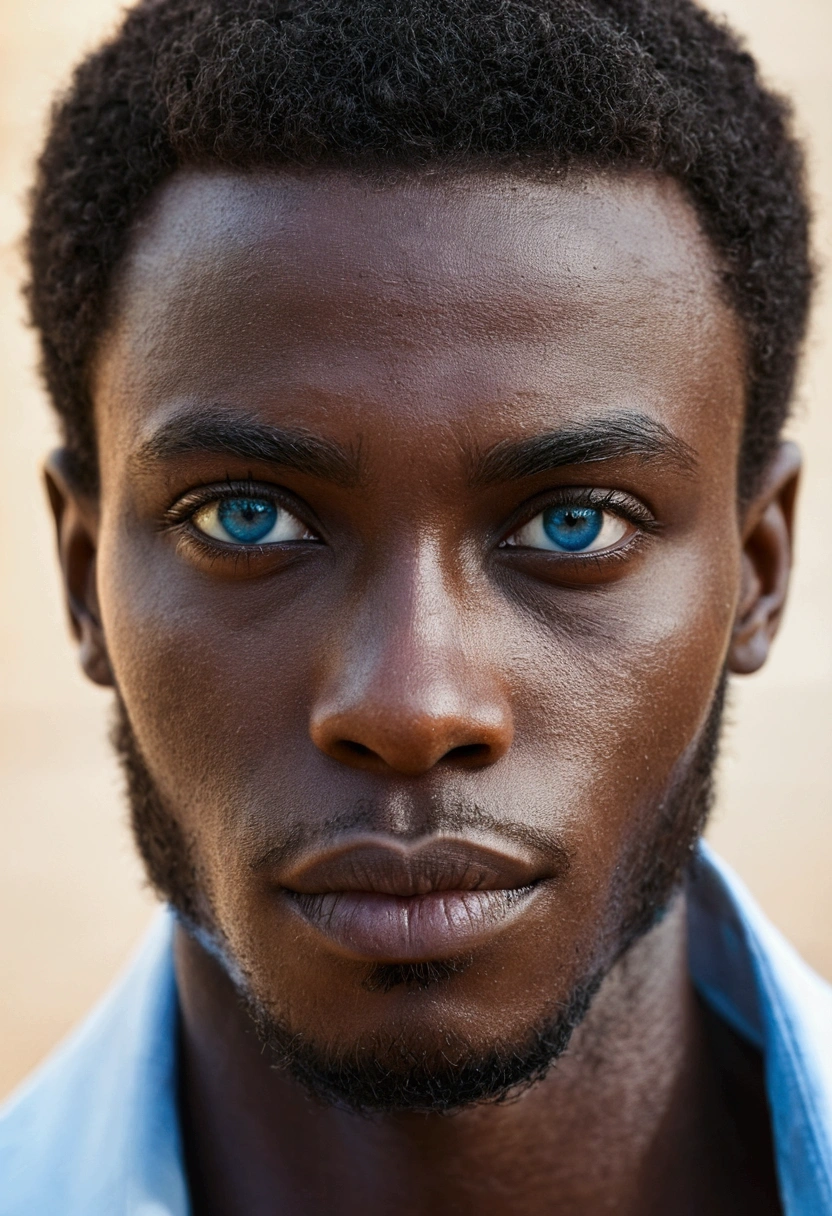 homme ,africain ,teint clair ,beau ,regard charmant ,yeux peu bleu