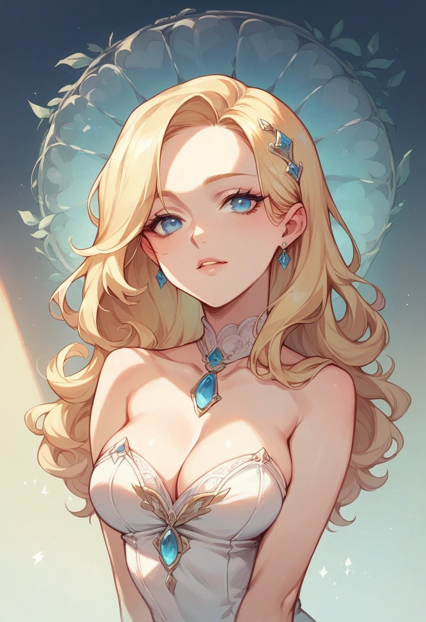 Beautiful blonde with blue eyes