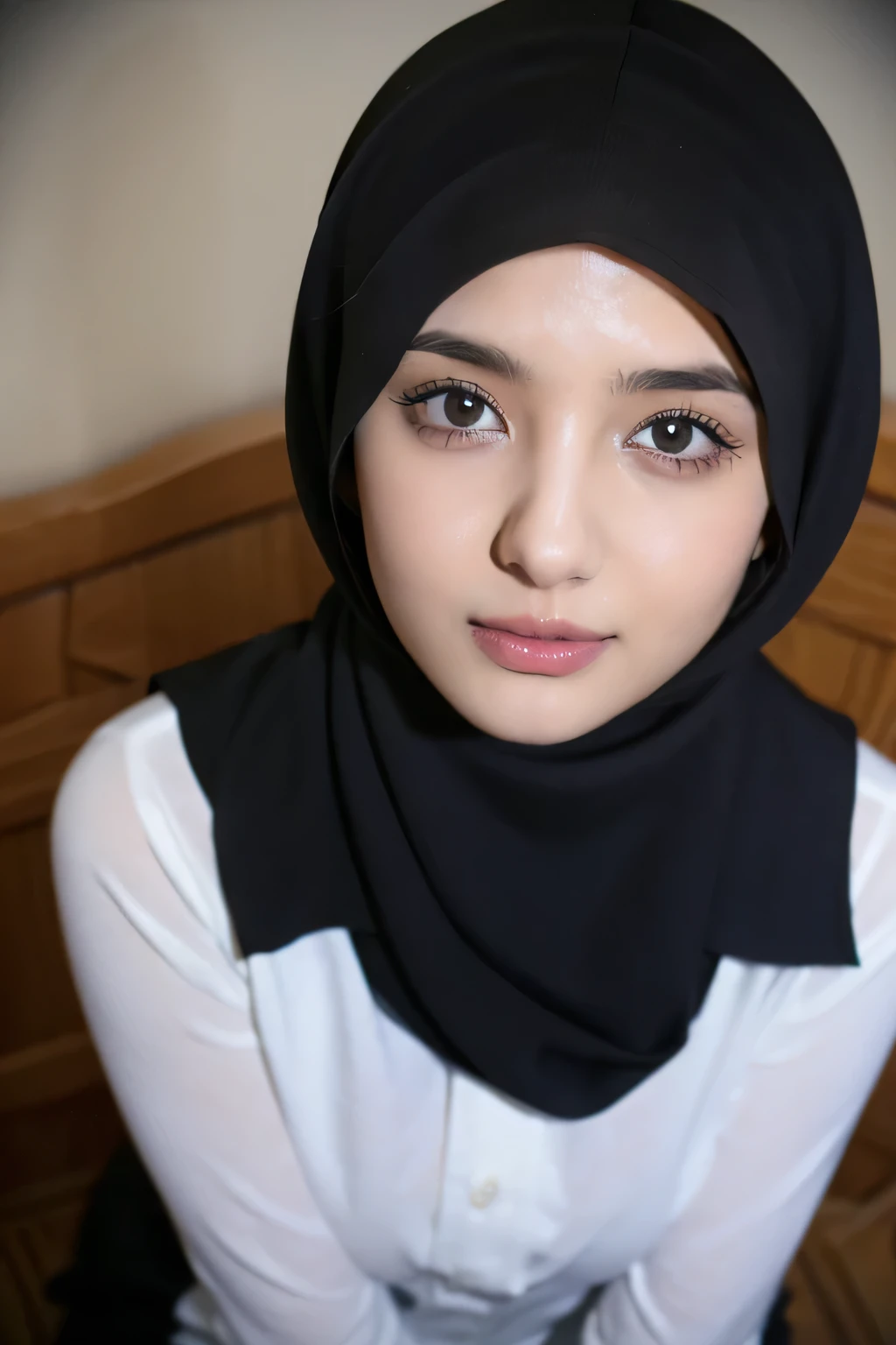 Beautiful hijab girl doing real 