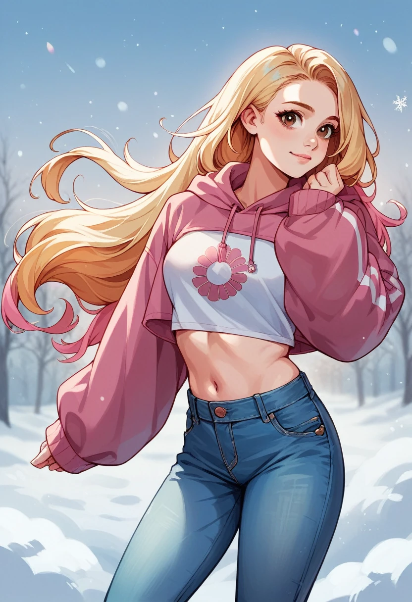 - lovely cute
young attractive ukrain girl, brown eyes, gorgeous
actress, 23 years old, cute, an Instagram model, long
blonde_hair, colorful hair, winter, ukrain, wearing
Crop Tops
High-Waisted Jeans