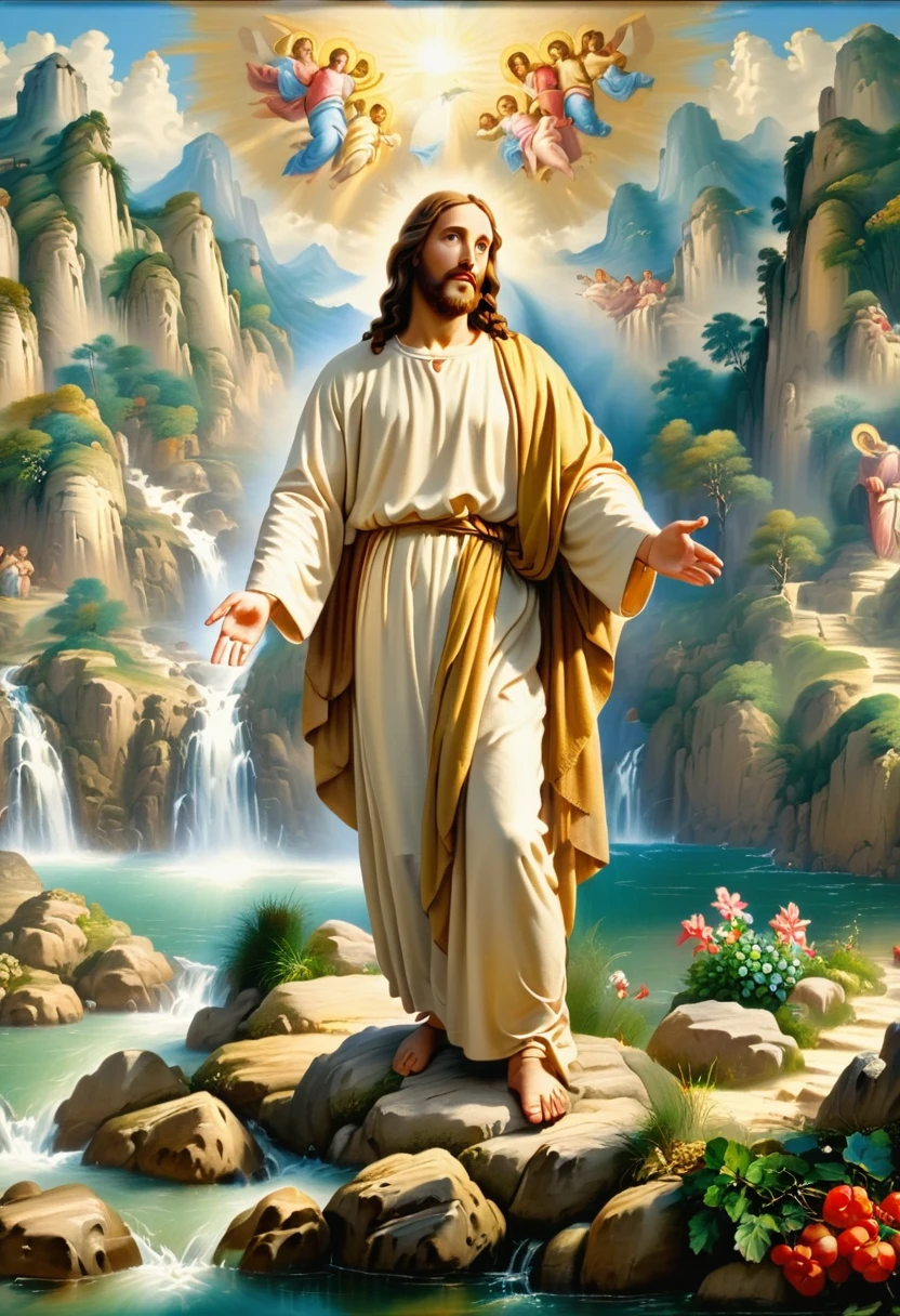 8k, high details, high quality, highres, UHD, masterpiece, Jesus Christ, painting effect,