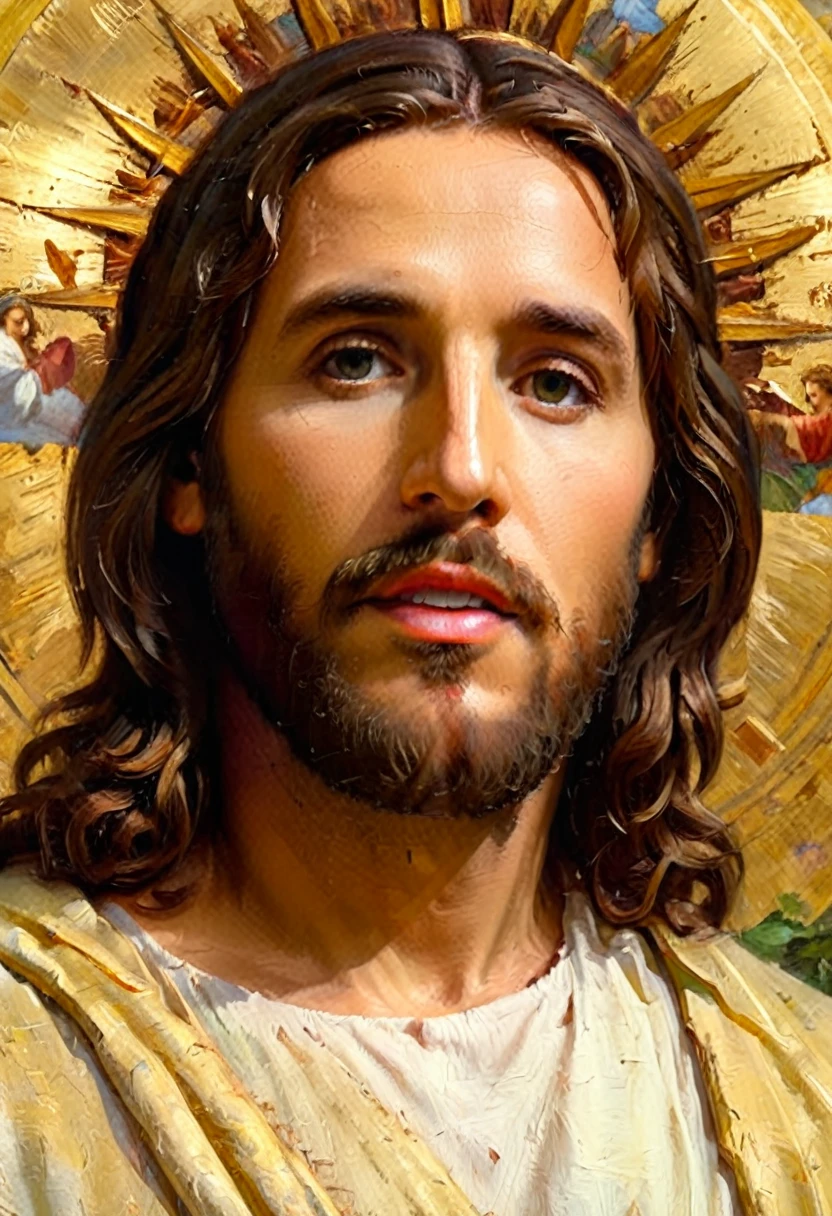 8k, high details, high quality, highres, UHD, masterpiece, Jesus Christ, painting effect,