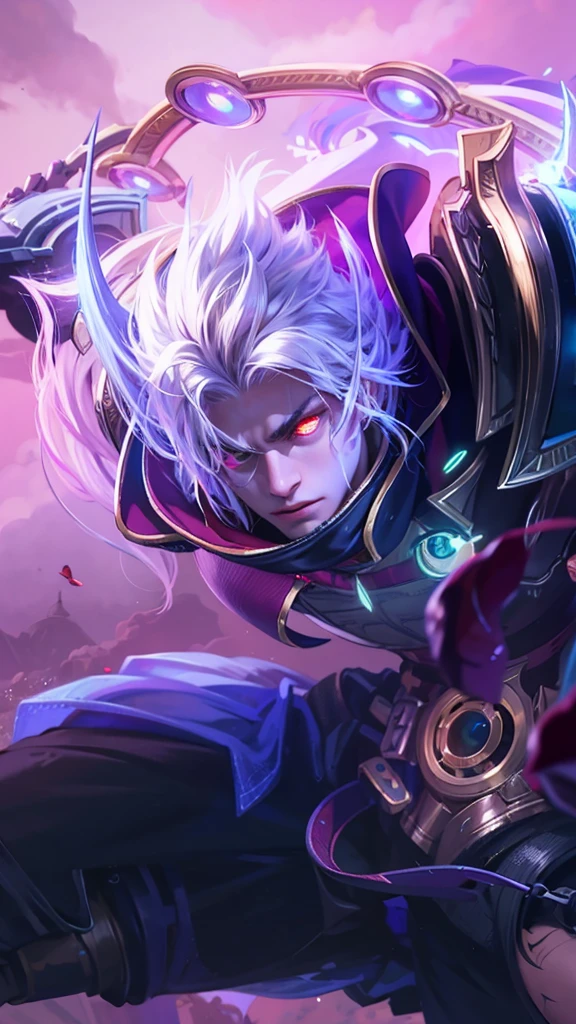 Best quality, masterpiece, detailed skin texture, detailed clothes texture, detailed face, super detail, 8k, intricate detail, 1 boy, The color doesn't change, Muscle guy, 1 guy, strong red eye glow (red eye:1.2), lots hair