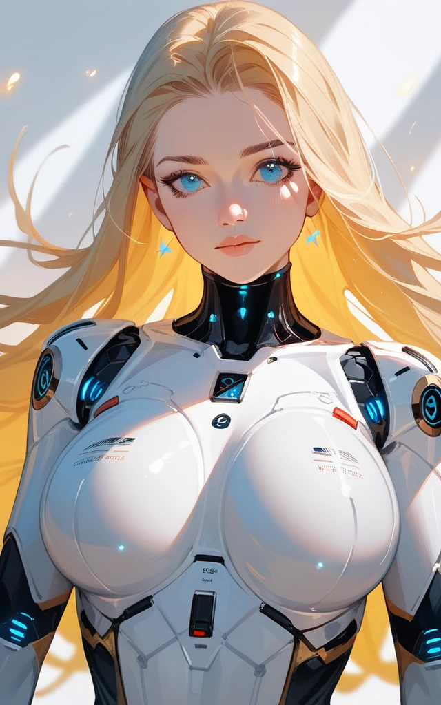 girl, golden ultron suit, blonde, blue eyes, Hyper Realistic, masterpiece