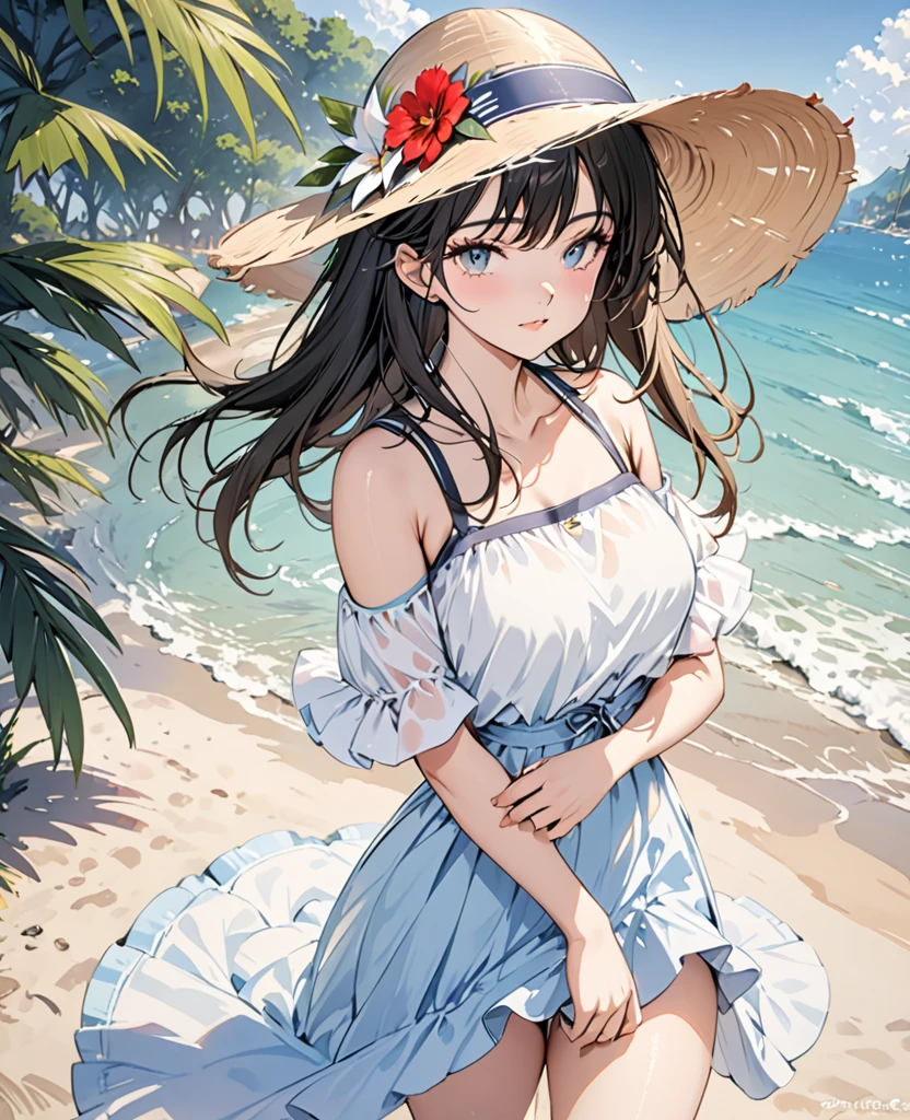 ((Highest quality)), ((masterpiece)), (summer),(neutral),(High resolution)