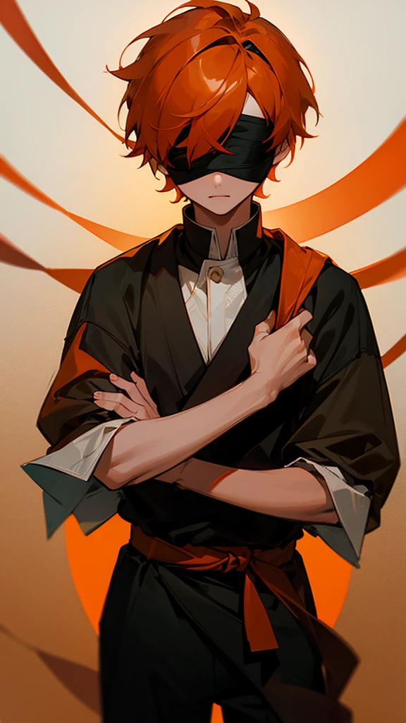 Boy Solo, with blindfold, orange hair