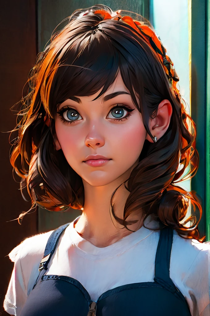 1girl, portrait of shot of re4ashley, athletic, black , white shirt, classroom, volumetric lighting, best quality, masterpiece, intricate details, tonemapping, sharp focus, hyper detailed, trending on Artstation, realistic, 