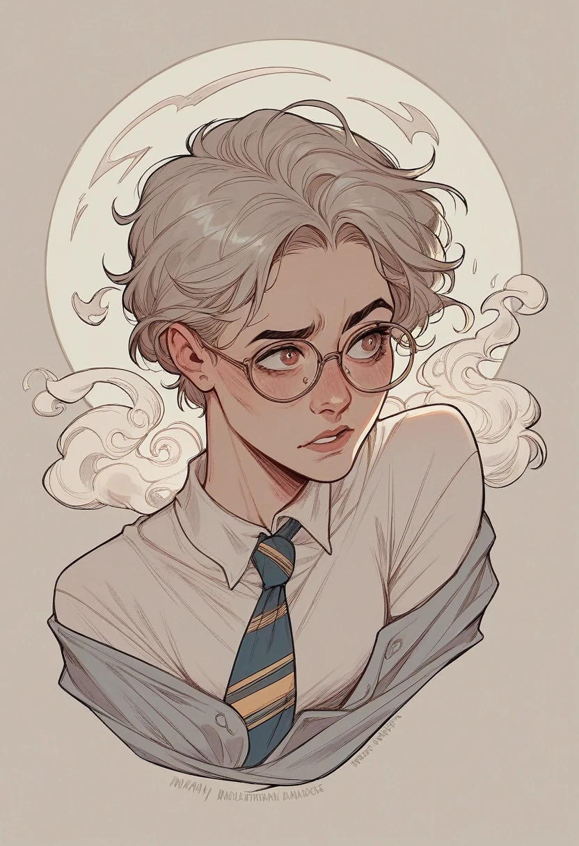 nhân vật Harry Potter balck and white smoke
