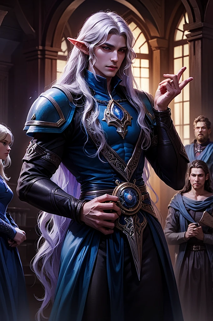 A Drow Elf Paladin Who Broke His Oath, long curly hair