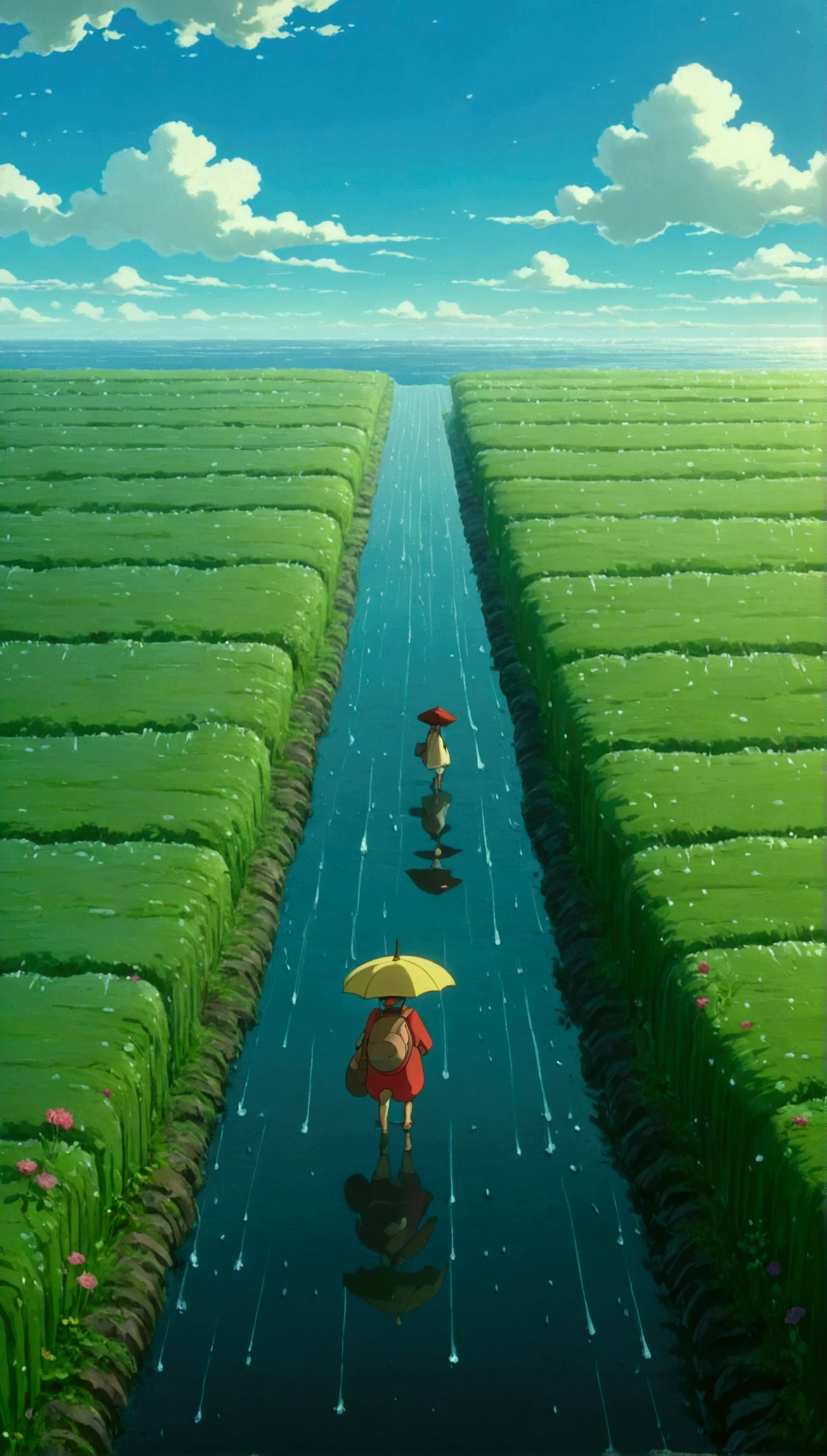 Ghibli　summer　ocean　rain　field　chico  HD   8K