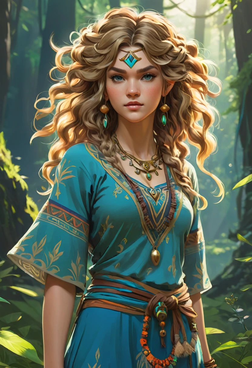 Beautiful boho women with hair that is coarse, wiry, and tightly curled. It often has a rough texture, feels stiff to the touch, and may be prone to frizz and tangling. The curls can be densely packed. The Official Art – An Award-Winning Digital Masterpiece In 4K Ultra HD, Extreme Detail And Intricate Realism. This Concept Art Brought To Life By The Hands Of Artists Like Wlop & Artgerm In A Stunning 2D Vector Illustration. Breath Of The Wild.