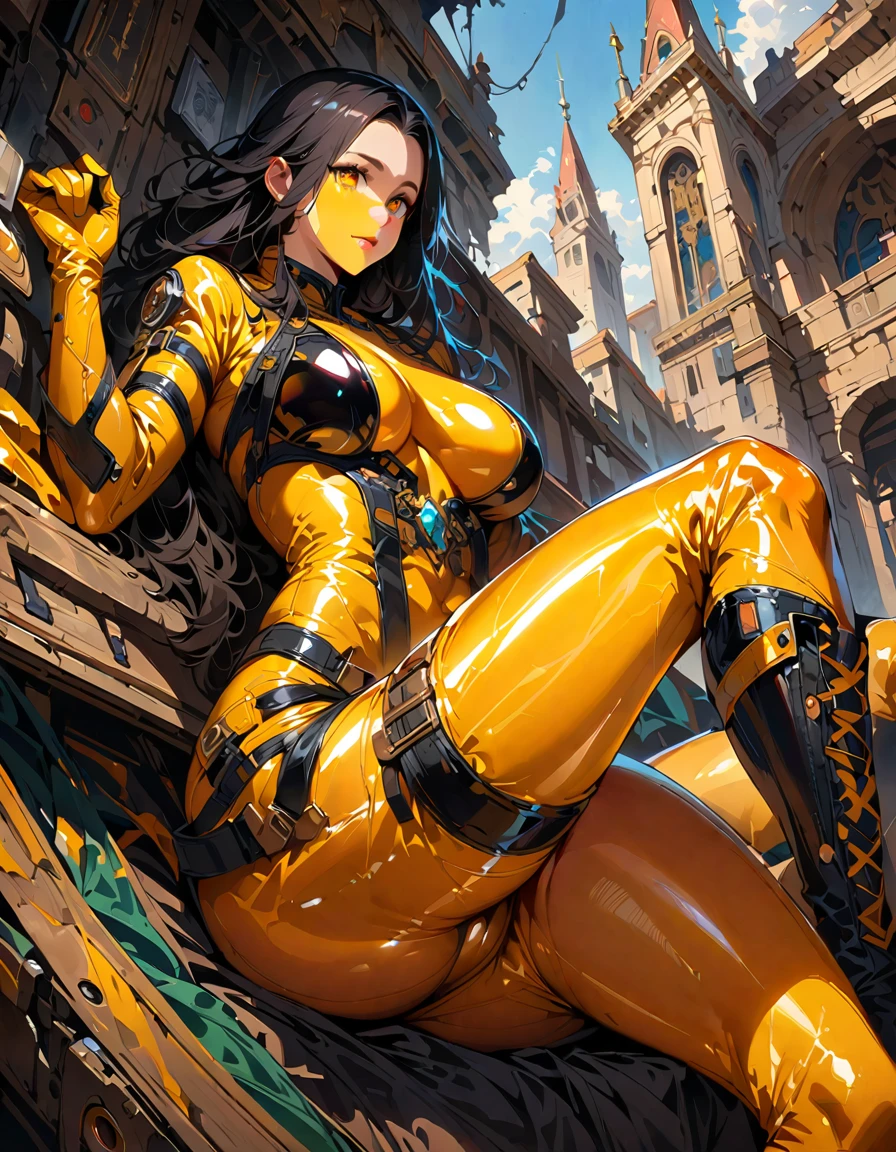 Young beautiful woman,(Highest quality,Extremely detailed depiction,Incredibly absurd high resolution,Anatomically accurate depiction,Curvy Legs),(Glowing Skin,Shiny skin,Oilskin),(clergyman,Intricate shiny clergyman's outfit),eyelash,(Intensely glowing purple eyes,Crazy Eyes,There is cleavage in the chest,A seductive smile,Glossy Lips,Seductive gestures),Sweat,whole body,background:Bedroom at night