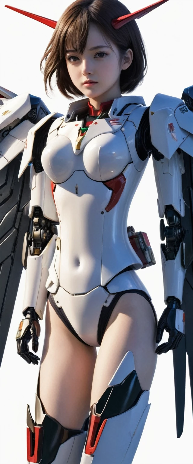 quality, detailed, The girl is the ultimate weapon,The girl is a cyborg,the girl has the Youna flight wings with jet unit from Mobile Suit Gundam attached to the girl's back, The girl attacks her enemies by spraying  from the tip of her each breast,