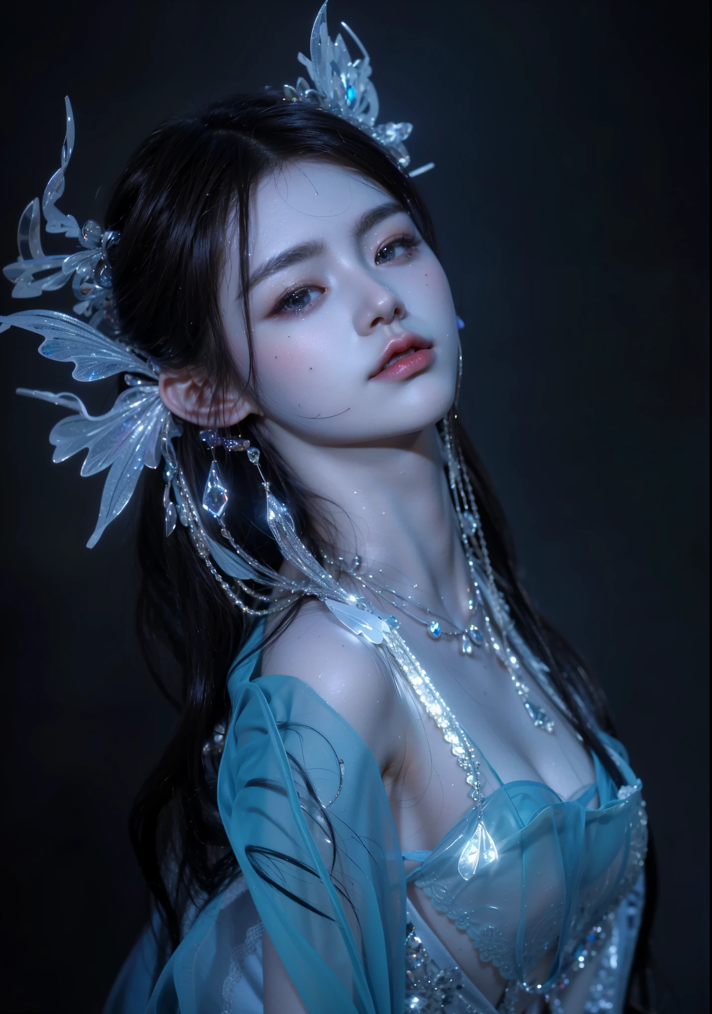 Game Art,Best image quality,Maximum resolution,8K,(A bust photo),(portrait),(Head close-up),(Rule of Thirds),Unreal Engine 5 rendering works,20 year old girl,((Queen)),The eyes are very detailed,(Large Breasts),Elegant and noble,light,Ray Tracing,Game CG,((3D Unreal Engine)),OC rendering reflection mode,4K,Ultra-clear,Sensual,Translucent lace,Fair and plump figure,Pretty Face,Glossy Gel Coat,身着华贵礼服的Queen,Crystal Gem Crown,Necklace jewelry,blue eyes,The tattoo is very three-dimensional,Gorgeous and intricate tattoo designs,Ultra-clear portrait,Sexy thick lips(Red lipstick),Gorgeous clothing,diamond黄金,Gold headdress,diamond