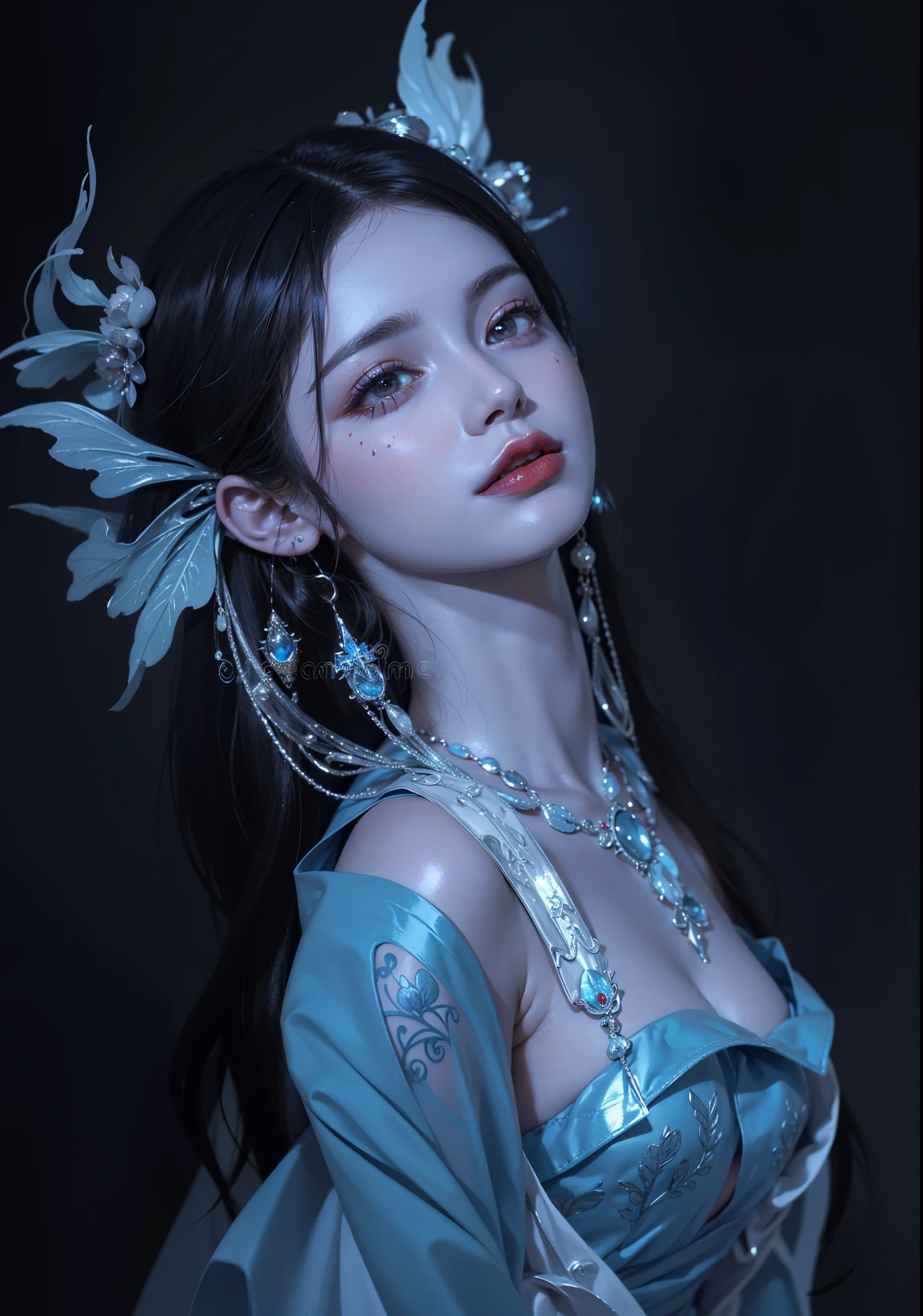Detailed image quality，Witch Pandora，wing, Succubus Theme，堕落Angel，Excellent，scary，Secret Terror，Tentacles，With eyes，Uncanny Valley Effect，Beast Blood Moon，skeleton，vampire，Hellfire，Dark Queen，Angel，magician magic witch，16岁Angel，Eyes are blue(Pupils as deep as the starry sky)，Gorgeous tattoo designs all over the body，Surreal photos(8K picture quality，Rich in details)，Dark eyeshadow，Sexy thick lips(Red lipstick)，Tattoo designs on body，Dark Queen，Wear luxurious gold jewelry，Sparkling diamond gemstone，breasts   symmetrical