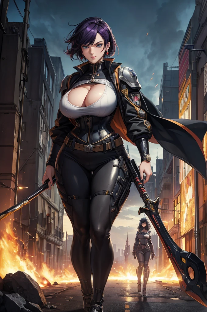 (be familiar with, masterpiece, highest quality, Complex), Kyoka Tachibana, (Looking at Viewer:1.3),(full body shot:1.3), 1lady solo, mature, white shirt, professional pencil skirt:1.6, platform pumps:1.3, earrings, (masterpiece best quality:1.2), busty, wide smile, cyberpunk skin tattoos, complex mechanical doll joints and limbs: 1.6, multi layered textures, intricate, exo, all black mechanical lower body, all black doll robot legs and feet, hyperdetailed, glowing greebles, extremely long curly hair, black feet, black and gold everything,noi_dorohedoro, noi, muscle girl , huge breast, tall female, priestess, martial art, modest, full clothted, curvy,Masterpiece, Best quality, 1girll, ,view the viewer, Solo, kusanagi, , Headband, Jacket, Pants, belt, mitts, cleavage,Model standing,On the street,gwen tennyson,tracer,bulma,rebecca chambers,overwatch,gundam,1girl,close up,tokyo,mecha pilot,mecha armor, mecha uniform,mecha gear,pirate corset,white long sleeve lycra top, white leggings,short hair,goth makeup,green eyes,orange hair, purple hair highlights,shy smile, freckles,redhead,beautiful girl,large breasts,ultra detailed,realistic,fantasy art,Waist up hot beauty woman (masterpiece) with bob short black hair, best quality, expressive eyes, perfect face, wearing a short jacket & a detailed ornad sci-fi cyberpunk combat plugsuit & sunglasses, sharp focus,1boy, skeleton mask, harbinger of death, holding a huge scythe, massive armor, official art, unity 8k wallpaper, ultra detailed, beautiful and aesthetic, best quality, intricate details, a spiraling circular pattern of screaming human and skull faces, liquid insanity, magnetic allure, dark and mysterious, in front of a colossal portal, salvation army in the background, monsters in the background, insanely detailed and intricate, hypermaximalist, elite, horror, creepy, ominous, haunting, matte painting, cinematic, cgsociety, colossal, James jean, Brian froud, (photorealistic:1.4), ultra detailed, beautiful and aesthetic,