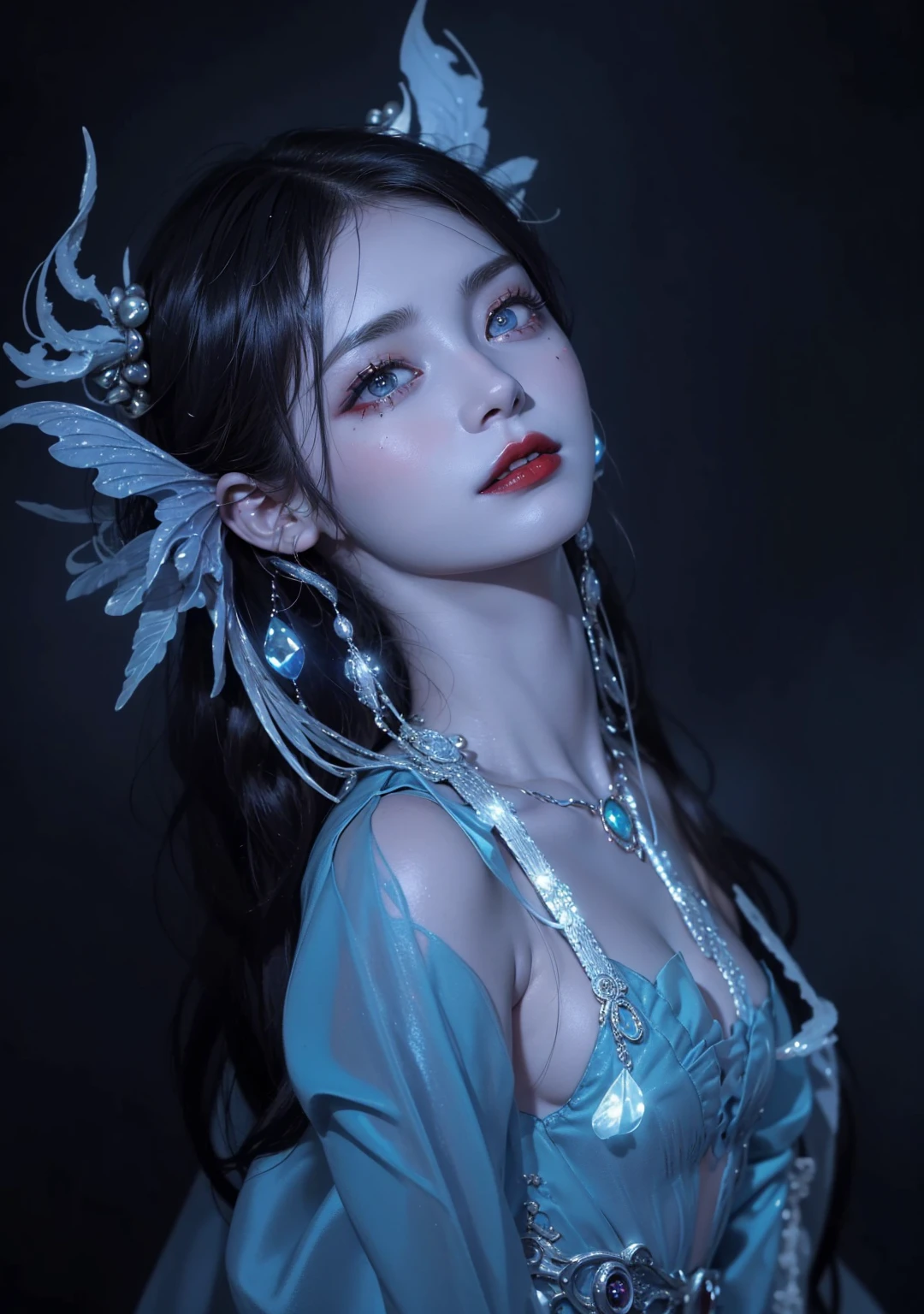 Game Art,Best image quality,Maximum resolution,8K,(A bust photo),(portrait),(Head close-up),(Rule of Thirds),Unreal Engine 5 rendering works,20 year old girl,((Queen)),The eyes are very detailed,(Large Breasts),Elegant and noble,light,Ray Tracing,Game CG,((3D Unreal Engine)),OC rendering reflection mode,4K,Ultra-clear,Sensual,Translucent lace,Fair and plump figure,Pretty Face,Glossy Gel Coat,身着华贵礼服的Queen,Crystal Gem Crown,Necklace jewelry,blue eyes,The tattoo is very three-dimensional,Gorgeous and intricate tattoo designs,Ultra-clear portrait,Sexy thick lips(Red lipstick),Gorgeous clothing,diamond黄金,Gold headdress,diamond