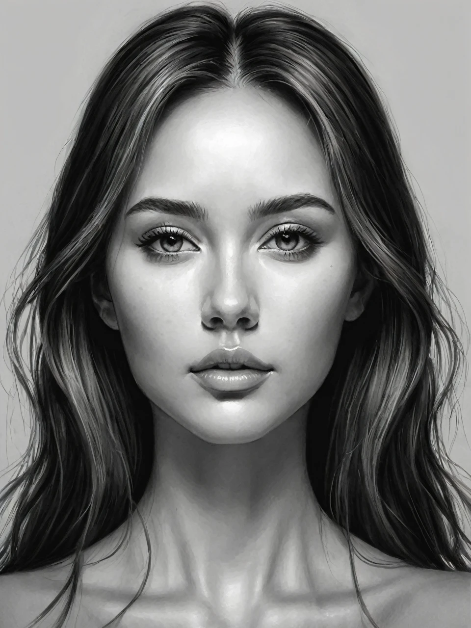beautiful sketch, realist, beutiful facial symmetry construction, face sketch, facial symmetry