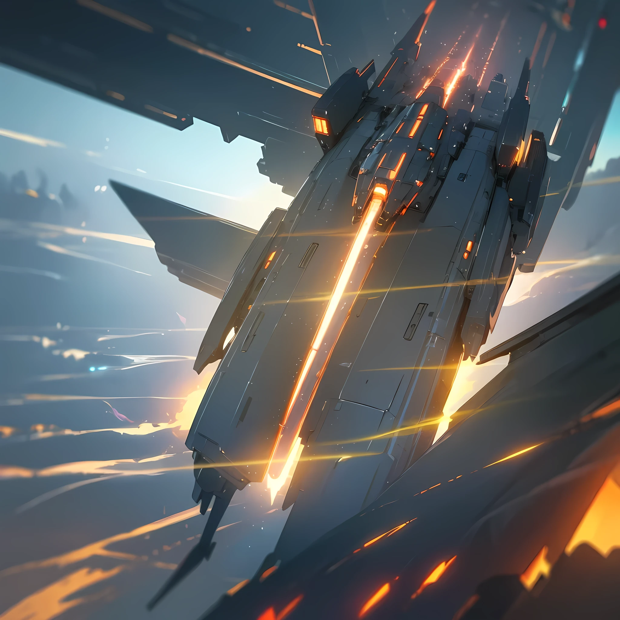 futuristic sci-fi spaceship, crashing from sky at high speed, cinematic dramatic action scene, detailed metallic spacecraft, fiery atmospheric reentry, glowing hot hull, intense motion blur, dynamic lighting, cinematic lighting, dark moody colors, dramatic shadows, cinematic composition, highly detailed, realistic, photorealistic, 8k, HDR, film grain