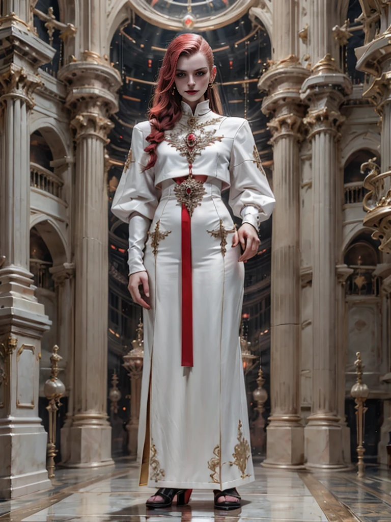 Masterpiece, vampire hunder, crimson hair, full body
