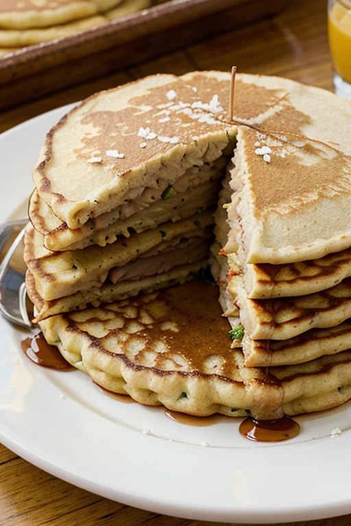 salty pancake stuffed with soy meat