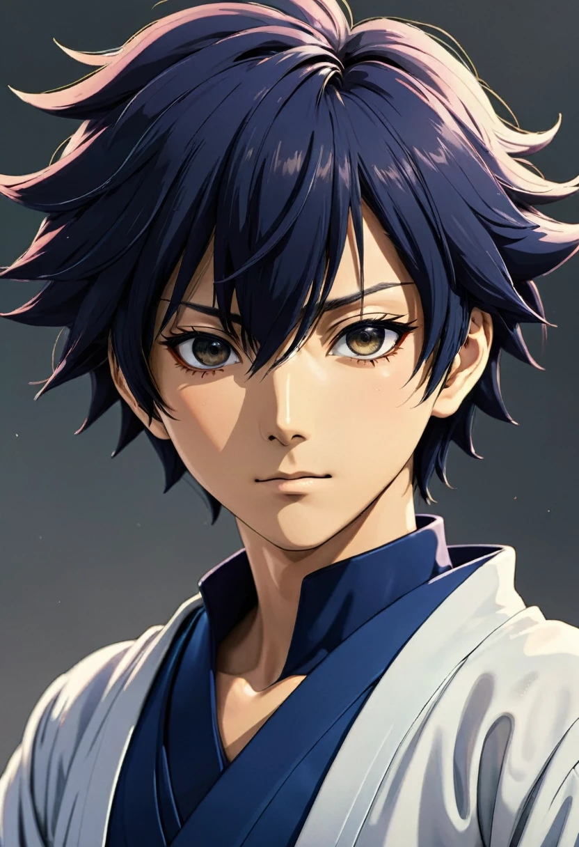 Create a stunning image of Satoru Gojo, do anime &#39;Jujutsu Kaisen&#39;. Gojo must be in a dynamic pose, showing your confidence and power. He must be wearing his signature costume, with the blindfold over his eyes and his characteristic white hair blowing in the wind. Your expression should be calm, but with a touch of determination, reflecting your skill and confidence as the most powerful sorcerer. Image must include a dramatic background, like a battlefield or an urban scene at night, with elements of magical energy around you, highlighting his dominance over power. The scene should capture the essence of Gojo as a formidable and charismatic character, conveying both your strength and your unique personality."
 better image quality









