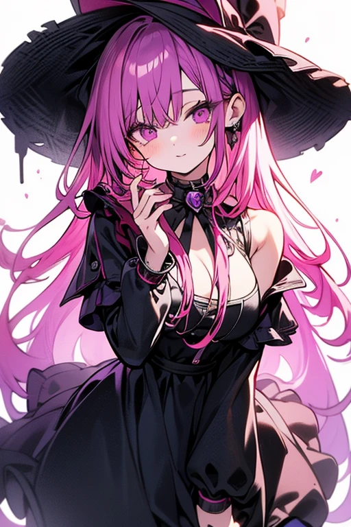 Perfect face. Perfect hands. A pink haired woman with violet eyes and an hourglass figure in a Gothic bikini is holding a water gun!