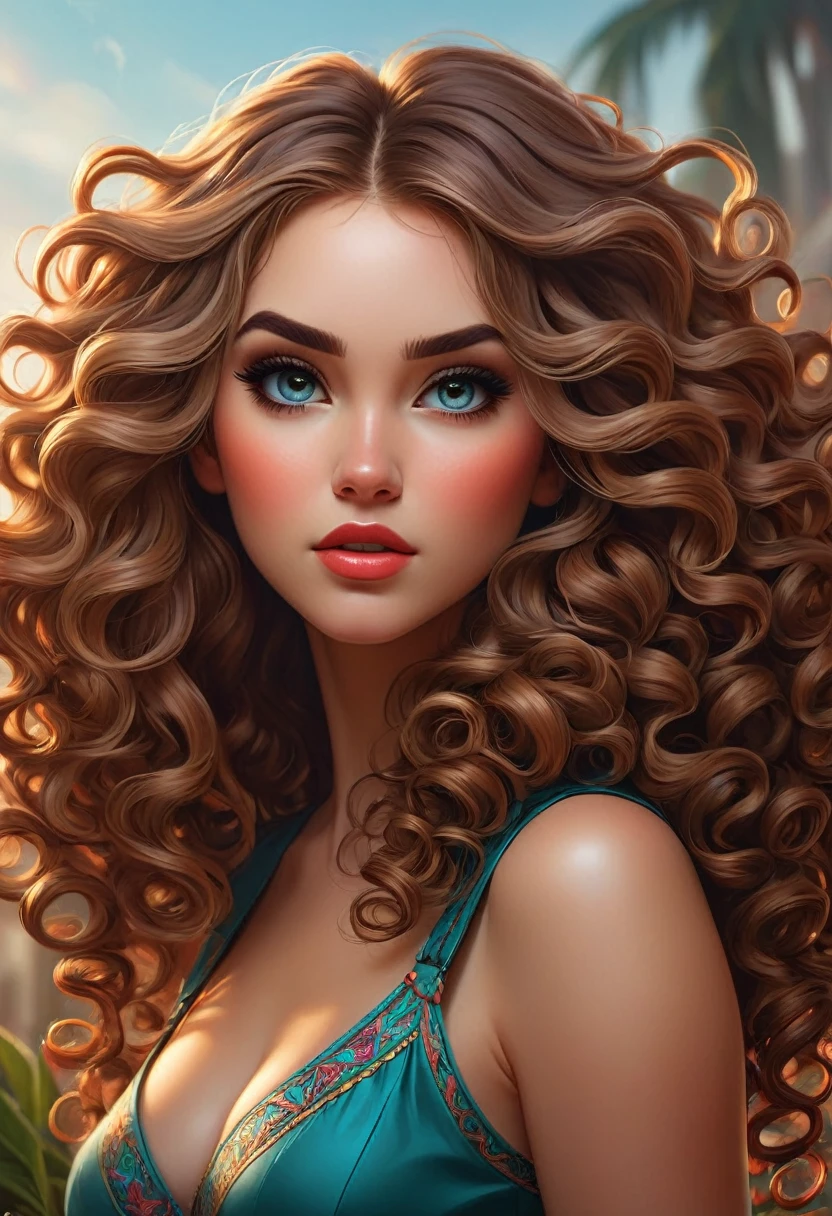 Beautiful boho woman with hair that is coarse, wiry, and tightly curled. It often has a rough texture, feels stiff to the touch, and may be prone to frizz and tangling. The curls can be densely packed. . The Official Art – An Award-Winning Digital Masterpiece In 4K Ultra HD, Extreme Detail And Intricate Realism. This Concept Art Brought To Life By The Hands Of Artists Like Wlop & Artgerm In A Stunning 2D Vector Illustration. Paige Renee Spiranac. LArge, perky, full, well shaped pleasing breasts. Background is a panoramic vista.
