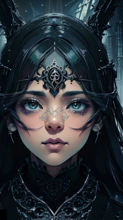 SThick coated Chinese watercolor,epic scene,close up,a comic with the title, mutiltyea art demons, in the style of miho hirano, gothic dark blue green purple black white yellow gold red and ornate, artgerm, crimson, tanya shatseva, 32k uhd --ar 3:4 --style raw --sref https://s.mj.run/jOPm0DnAYcE --sv 1 --sw 50 --stylize 750