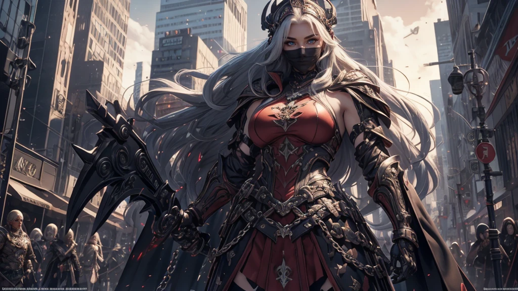 1boy, skeleton mask, harbinger of death, holding a huge scythe, massive armor, official art, unity 8k wallpaper, ultra detailed, beautiful and aesthetic, best quality, intricate details, a spiraling circular pattern of screaming human and skull faces, liquid insanity, magnetic allure, dark and mysterious, in front of a colossal portal, salvation army in the background, monsters in the background, insanely detailed and intricate, hypermaximalist, elite, horror, creepy, ominous, haunting, matte painting, cinematic, cgsociety, colossal, James jean, Brian froud, (photorealistic:1.4), ultra detailed, beautiful and aesthetic, masterpiece, best quality, lifelike rendering, serene, eclipse fire,Beautiful Woman, Valkyrie, Long blonde hair, blue eyes, detailed facial features, proportional hands, proportional fingers, leather armor, fur cape, viking ship,masterpiece,best quality,extreme detail,8k,white background,LidiaSobieska,1girl,solo,breasts,short hair,blue eyes,blonde hair,gloves,medium breasts,hairband,black gloves,fingerless gloves,lips,alternate hairstyle,tank top red,armband,scar across eye,red hairband,clothes around waist,dougi,jacket around waist,cowboy_shot,upper_body,(masterpiece, best quality), intricate details, 1girl, Cammy White from Street Fighter (standing full body toe to head by wooden pole:1.2) iron collar, arms behind back, iron cuffs, shackles, bound, bondage outfit, harness, o-ring, bondage outfit blindfolded cover eyes, happy red cheeks, chain leash collar choker neck bell shackles wristbands bracers bracelets, cleave gag,high quality,HD,16k,sharp lines,1 girl,Female weightlifting athlete ,cute face, large breasts, nice legs,At the weightlifting venue,focus girl,detailed beautiful face,detailed clothes,beautiful eyes,cool,dynamic angle