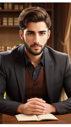 A biblical Jewish man with handsome short hair focus on face