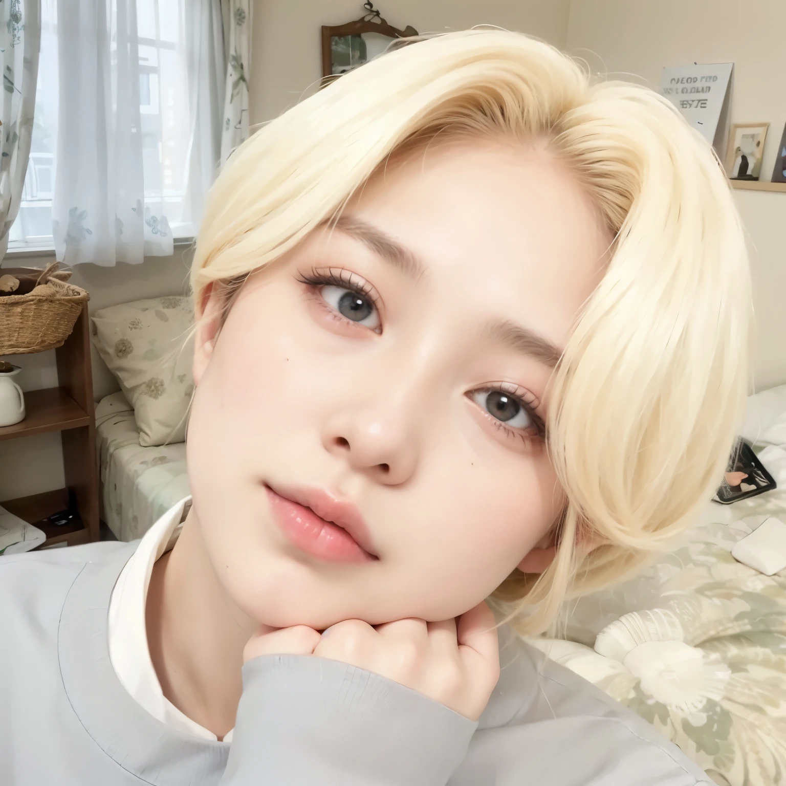 a close up of a woman with a hair comb in a room, lalisa manobal, Jinyoung Canela, Jaeyeon Nam, popular south Korean makeup, ulzzang, Heonhwa Choe, wan adorable korean face, popular korean makeup, Parque Ji-min, Lee Ji - Eun, Lee Ji-eun, sun yunjoo, Hwang SE - EM