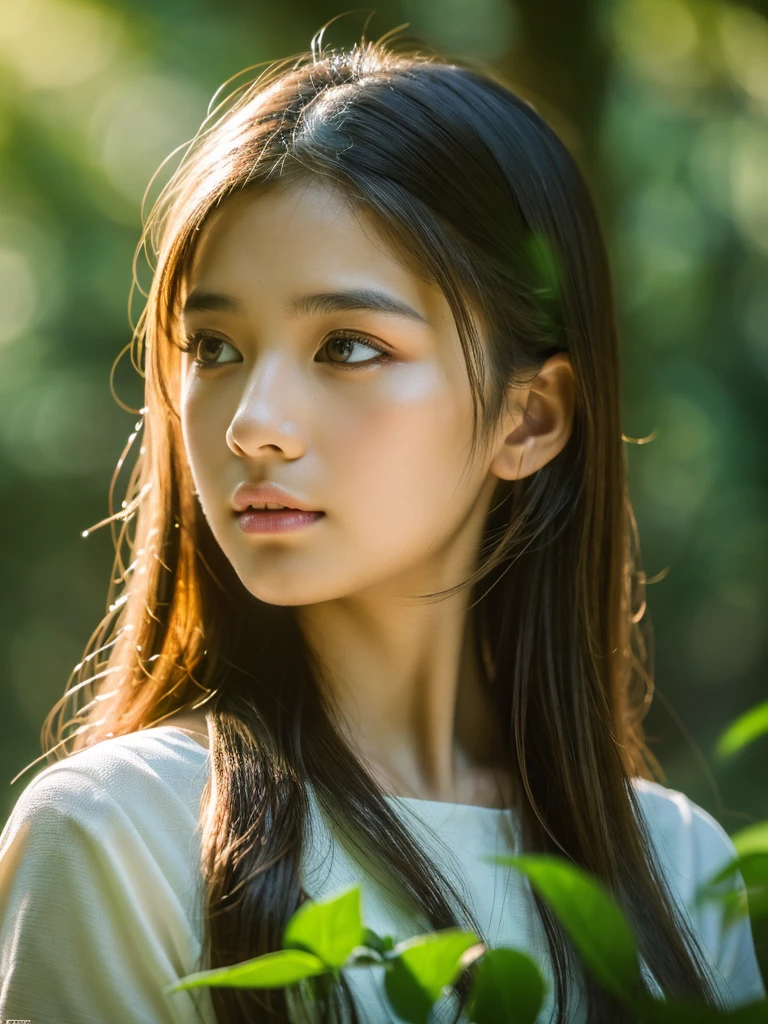 a  asian girl in a forest holding hands with a man, beautiful detailed eyes, beautiful detailed lips, extremely detailed eyes and face, long eyelashes, long flowing hair, serene expression, sunlight filtering through the trees, lush green foliage, warm natural lighting, cinematic composition, photorealistic, (best quality,4k,8k,highres,masterpiece:1.2),ultra-detailed,(realistic,photorealistic,photo-realistic:1.37),HDR,UHD,studio lighting,ultra-fine painting,sharp focus,physically-based rendering,extreme detail description,professional,vivid colors,bokeh,portraits,landscape,cinematic