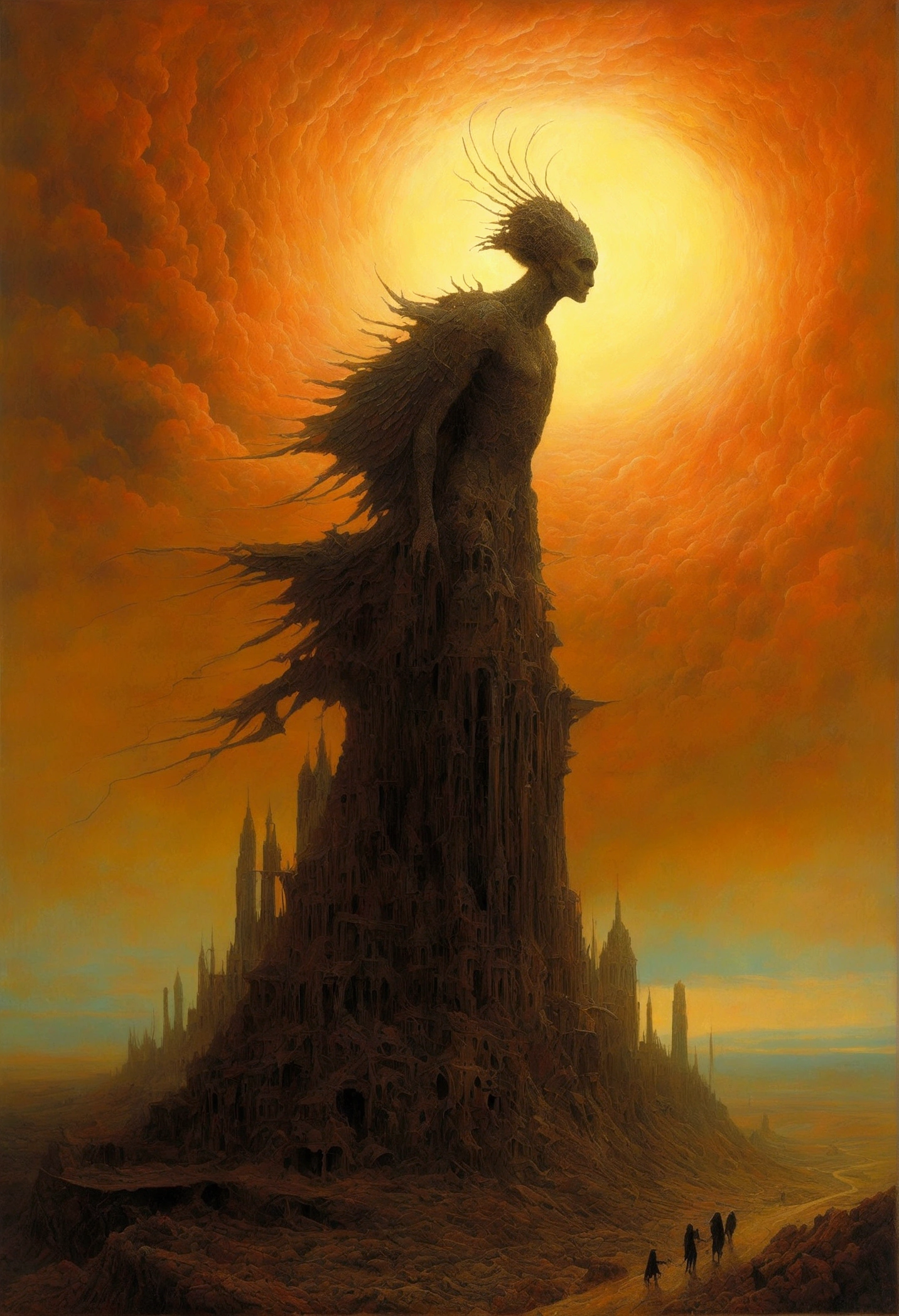 Mythical creatures, author:Zdzislaw Beksiński、black