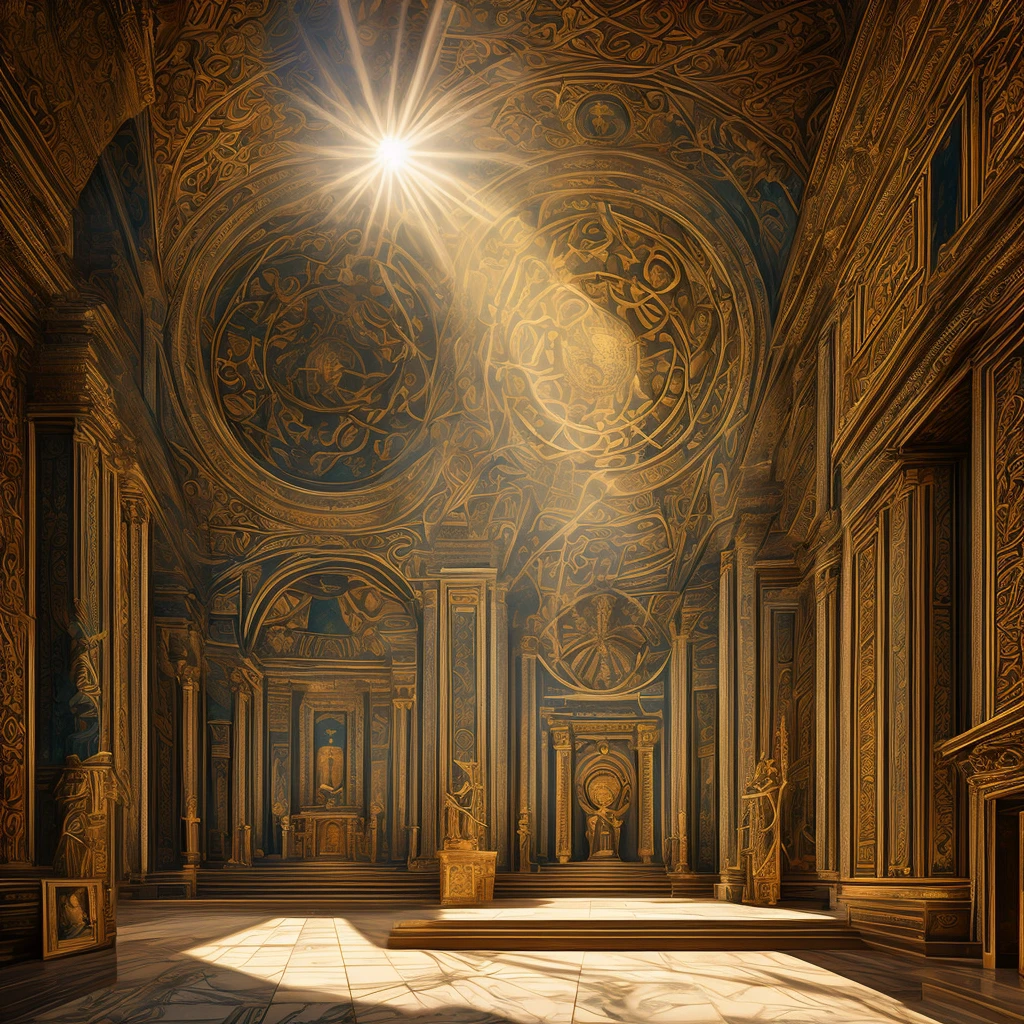 A room decorated in Baroque style, adorned with religious paintings and large windows overlooking St. Peter’s Basilica in Rome. In the center of the room, there is a Baroque throne placed directly on the floor. Next to the throne sitting on the floor a barefoot young man with a perfectly toned physique, looking directly at the camera with a relaxed and somewhat cynical expression.