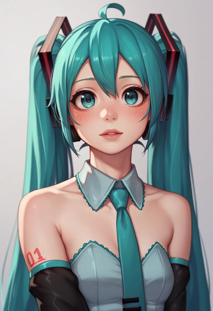 Pontuação_9 pontuação_8_acima,girl bith,eyes green,hair long messy dark red,rabo rabbit white,big tits,detailed eyes,cosplay hatsune miku 