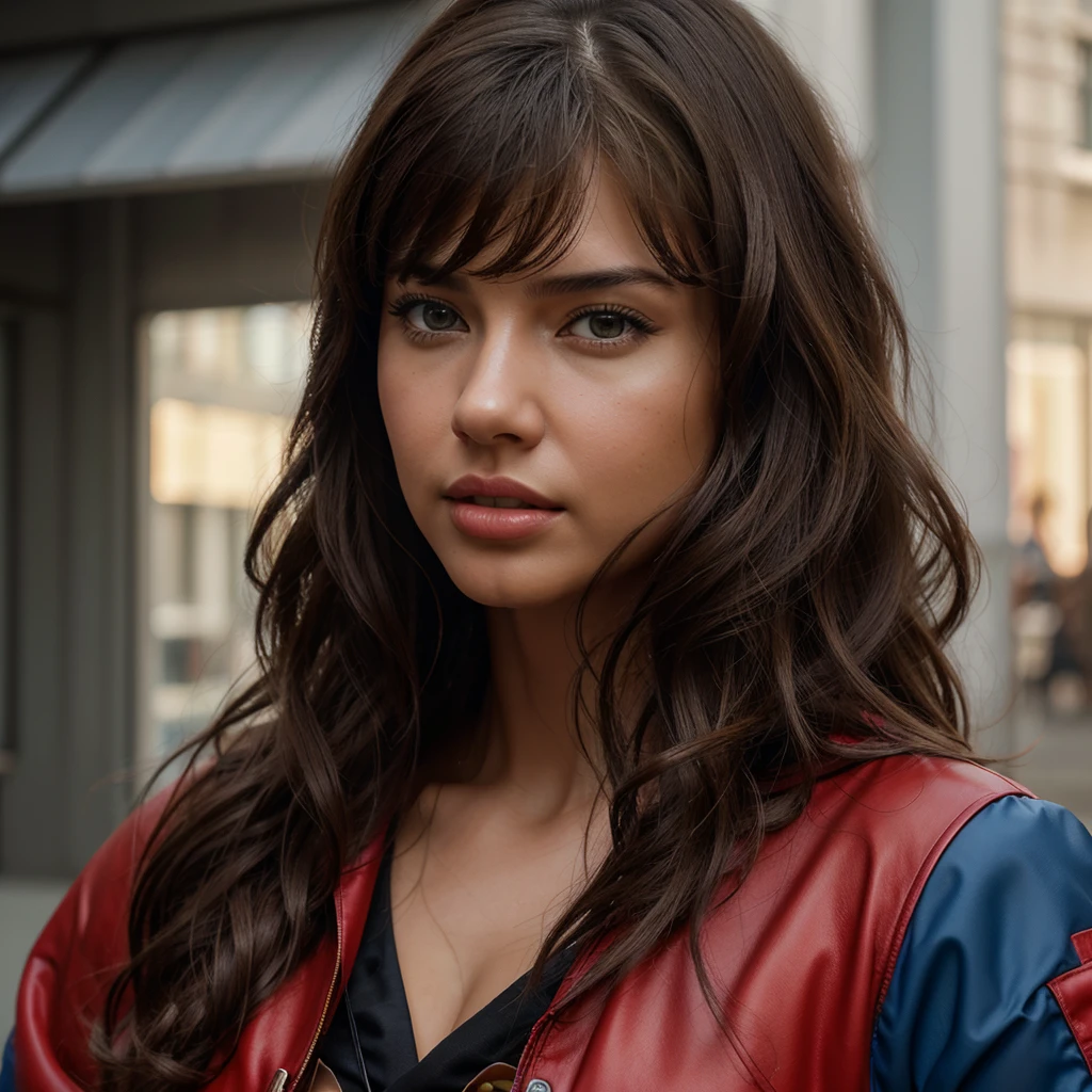 adriana lima, thick brown hair, Hot , Ukrainian girl, wavy brown hair, Dasha Taran, pretty beautiful brunette, (solo one girl : 2.0), 1girl, a close up of a woman wearing a red and blue jacket, digital art 4k realistic, digital art 4k realistic, beautiful digital art, Realistic digital artwork 8k, ultra realistic digital painting, realistic digital painting, hyperrealistic fantasy art, highly detailed digital art in 4k, ultra realistic digital art, Realistic digital artwork, mind-bending digital art, arte digital ultrarealista
