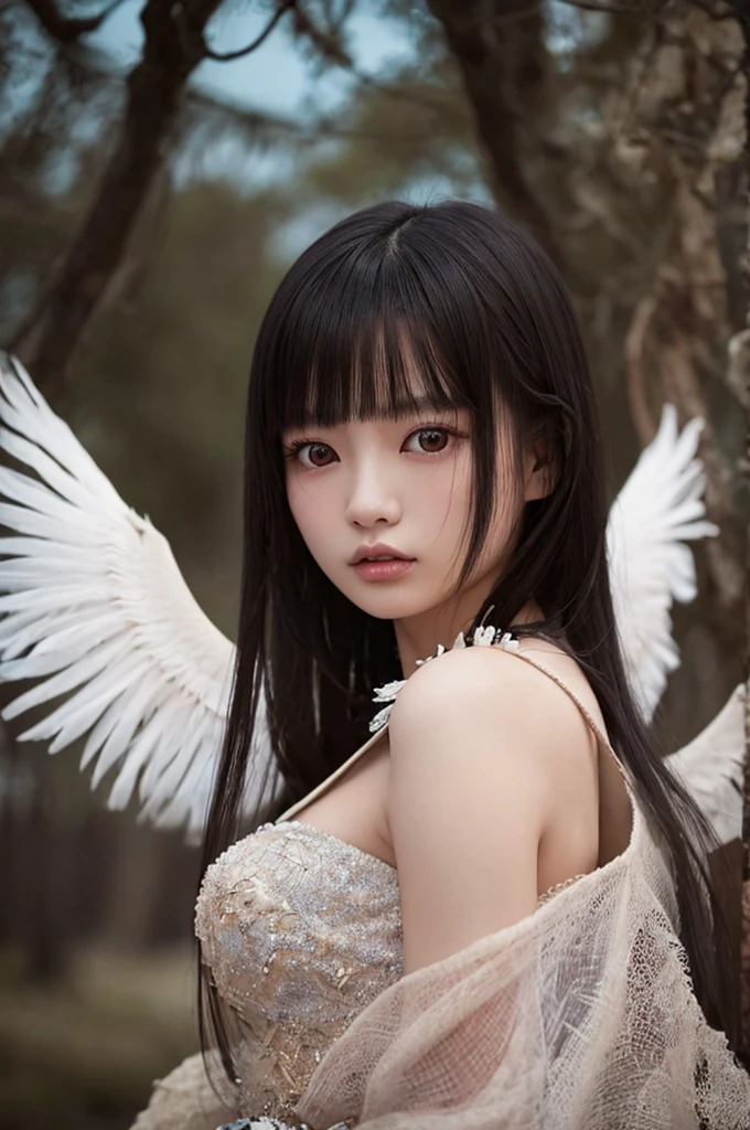 Mysterious and cute angel、One person