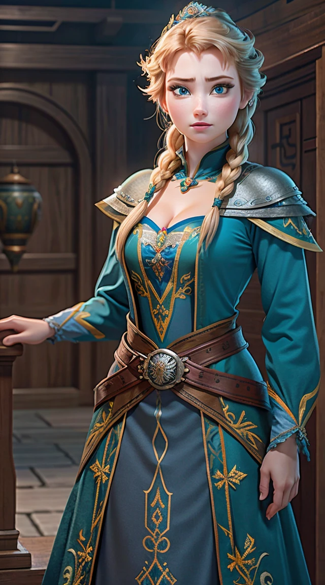 Photo of Anna of Arendelle as a senor, senor, senor clothes, minidress,  Ana da Disney&#39;O filme Frozen, Cao Cao and sexly, magnificent face, perfectbody, provocative, comely, show breasts, Breasts huge, Cao Cao, pernas sexly, bursting Breasts huge, Broad Hips, busty, sexly, Breasts huge, glad, full body view.