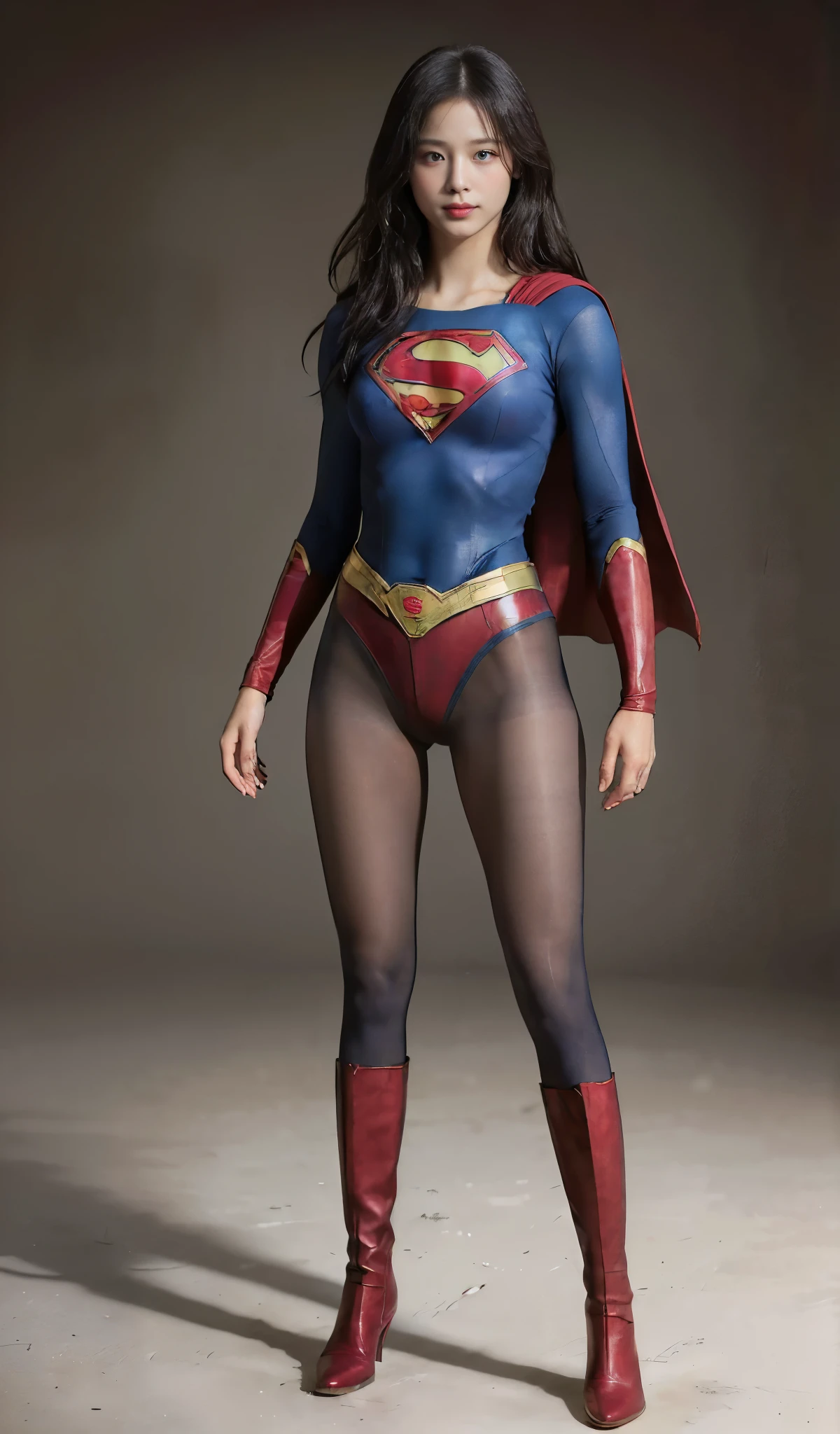 No background、(((Beautiful legs in black tights.)))、(((Legally express the beauty of your smile)))、((((Make the most of your original images)))、(((体にぴったりフィットするSupergirl Costume)))、(((Supergirl Costume)))、(((short and beautiful hair)))、(((suffering)))、(((Please wear black tights....、Wear red boots)))、((Best image quality、8k))、((Highest quality、8k、masterpiece:1.3))、(((Preserve background )))、Sharp focus:1.2、Beautiful woman with perfect figure:1.4、Slim Abs:1.2、Wet body:1.5、Highly detailed face and skin texture、8k