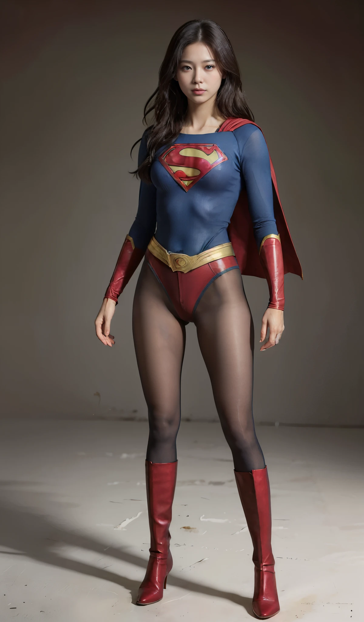 No background、(((Beautiful legs in black tights.)))、(((Legally express the beauty of your smile)))、((((Make the most of your original images)))、(((体にぴったりフィットするSupergirl Costume)))、(((Supergirl Costume)))、(((short and beautiful hair)))、(((suffering)))、(((Please wear black tights....、Wear red boots)))、((Best image quality、8k))、((Highest quality、8k、masterpiece:1.3))、(((Preserve background )))、Sharp focus:1.2、Beautiful woman with perfect figure:1.4、Slim Abs:1.2、Wet body:1.5、Highly detailed face and skin texture、8k