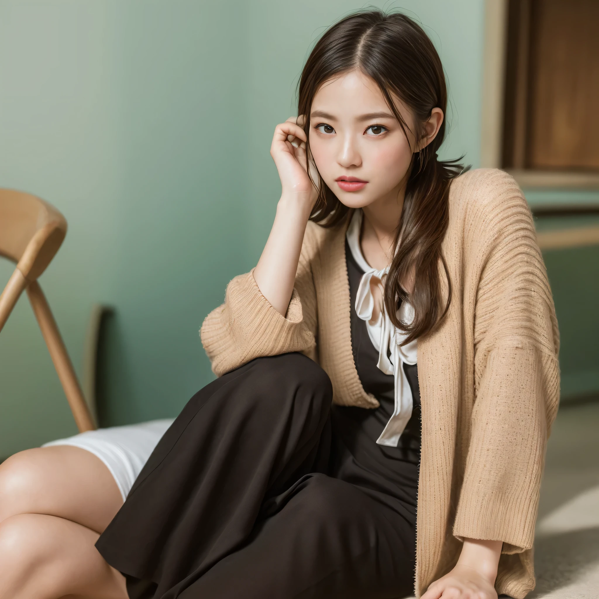 work of art, best qualityer, high resolution, ((Photoreal:1.4, CRU photo, 超Uma high resolution,best quality image: 1.4)), ((don&#39;I didn&#39;t share)),((upper body 1.5)), detailed and beautiful eyes, Natural color lip, ((great smile:1.5)), ((random cute curly hair)), ((Random breast size from large to medium:1.3)), ((Random Drop Clothes:1.6)), ((random light wear:1.2)),((brain out、Eyeballs under the arms:0.9)), ((peep from below)), ((hotel)), ((Random and cute expressions)),, ((3 girls、three people in a line:1.5)) highly detailed and professional lighting、 ((Random and cute expressions:1.5))、 ((Underarm display:1.5))、 ((Showing my armpits:1.5))、 ((I can see my thighs:1.5))