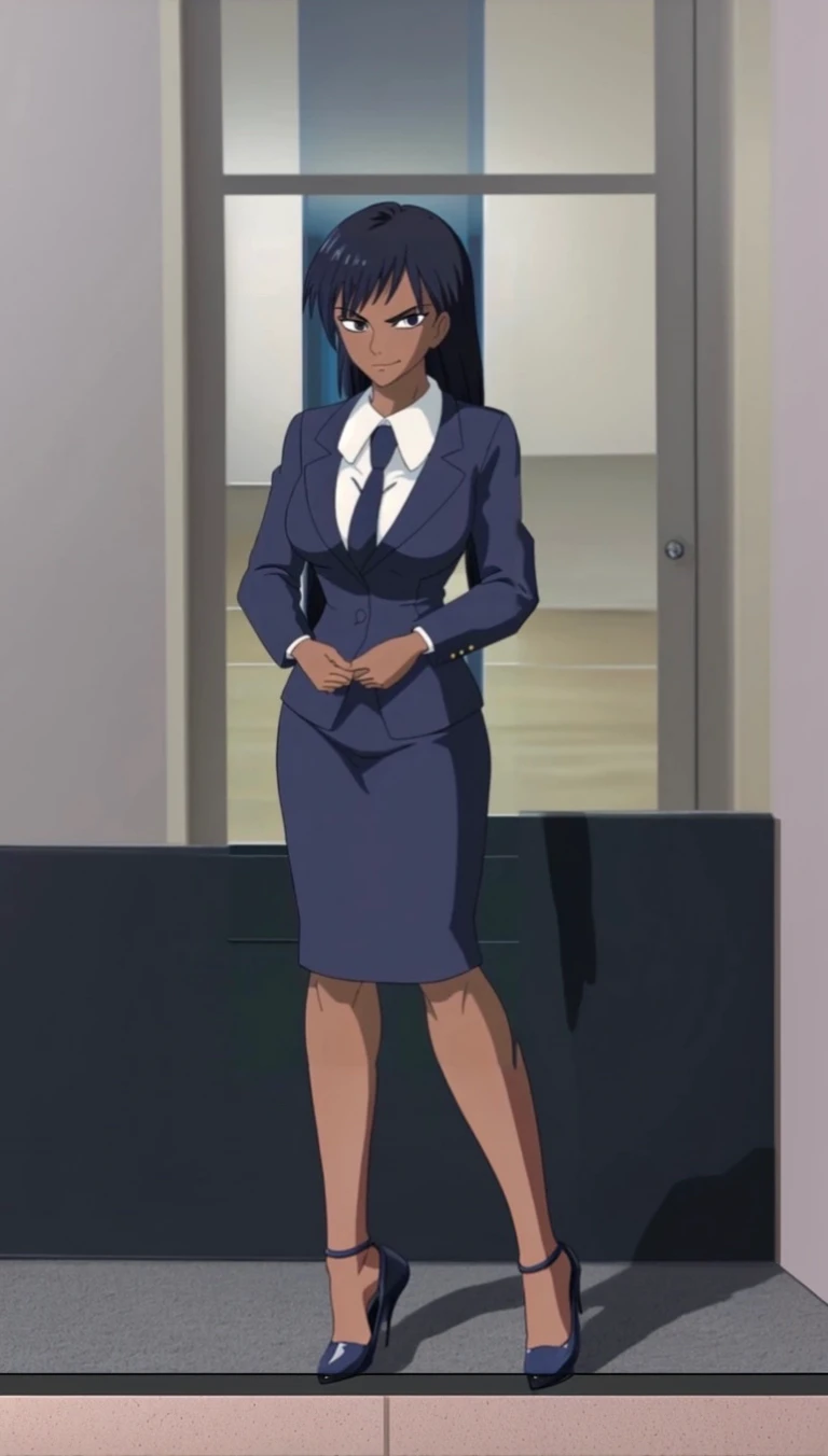 90s anime black business woman and heels