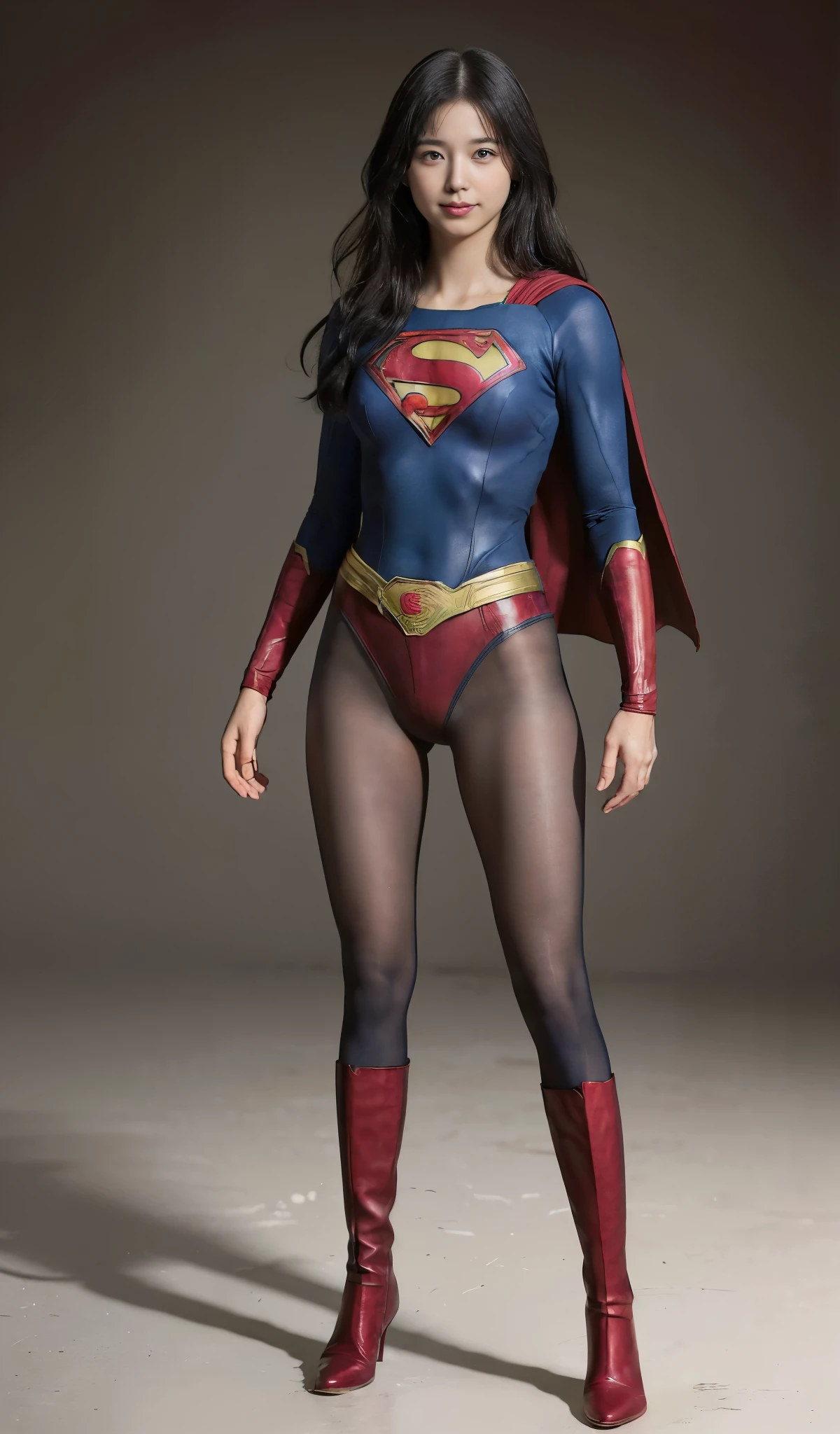 No background、(((Beautiful legs in black tights.)))、(((Legally express the beauty of your smile)))、((((Make the most of your original images)))、(((体にぴったりフィットするSupergirl Costume)))、(((Supergirl Costume)))、(((short and beautiful hair)))、(((suffering)))、(((Please wear black tights....、Wear red boots)))、((Best image quality、8k))、((Highest quality、8k、masterpiece:1.3))、(((Preserve background )))、Sharp focus:1.2、Beautiful woman with perfect figure:1.4、Slim Abs:1.2、Wet body:1.5、Highly detailed face and skin texture、8k