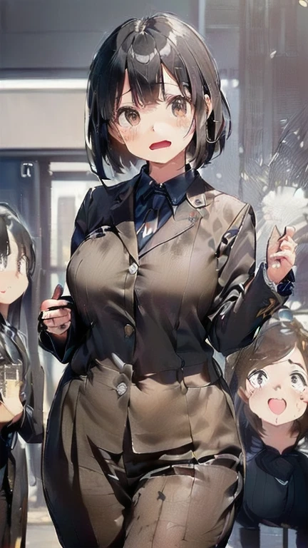 (must be follow these prompts:2.2),masterpiece,best quality,extremely detailed,(in her clothing:3.0),(in her formal styled business suit clothing:2.6),(adorable expression:2.5),(usual face:2.2),(displayed one girl on single picture:2.4),(black hair:2.1),(A short, slightly plump new employee in a business suit working in modern Tokyo:2.2),(The new employee is short and wears a business suit that looks ready to burst.:1.8),(A cute moan like a young girl:2.1),(その新入社員はInnocent faceをしていてとても可愛い:1.9),(The new employee is wearing a business suit that has been stained with a slightly brownish-yellowish stain from a previous .:1.8),(The new employee&#39;s breasts, covered by her business suit, are bulging out due to her strong sexual desire.:1.9),(Lewd love juices dripping down the inner thighs of his dark grey trousers:2.1),(in her clothing massively ejaculated:2.6),(in her clothing over and over again ejaculated:2.4),(japanese frousy girl:1.7),(in her clothing unbelievably ejaculated:2.4),(men's elected twangers were inserted her:2.3),(in her clothing massively ejaculated:2),(she was already stroked up to the depth intervaginal sensual spot:1.7),(notably buldged up her inner labia majora:2.6),(A young, shy moan:1.5),(big breasts in her clothing:2.2),(A new employee with a very innocent look while working in the office:2.3),(The new employee is short but has a slightly plump body.:1.9),(The crotch of his dark grey trousers is heavily discolored with love juice stains.:2.5),(The new employee is convulsing and dripping love juice from her pussy, which is hidden under her pants.:1.8),(The new employee&#39;s dark grey trousers, tightly encircling her plump thighs, are damp with lascivious secretions.:1.9),(The new employee endures the slush between his legs by keeping his dark grey trousers on tight.:2.5),(The corner of a young girl&#39;s body々A new employee whose entire body was toyed with by the lewd urges that wriggled wetly.:1.7),(A new employee who is always holding his crotch over his dark grey trousers:1.7),(A moan filled with childish embarrassment:1.5),(The new employee&#39;s suit-covered breasts and nipples are bulging with lust.:1.8),(The new employee&#39;s lewd body beneath her clothes is swelling slightly with her lascivious reaction.:1.6),(The new employee works very diligently.:2.5),(The new employee has short, thick legs.:1.6),(first time々New Employees:2.2),(she looks like japanese idol:2.3),(The dark grey trousers are made of a durable fabric that will never tear.:4.3),(Her bursting breasts are completely hidden under a dark grey office suit:1.8),(she looks like a lolita:2.0),(All of this happened to the new employee himself, not anyone else.:2.1),(Slimy semen was leaking from the crotch area of his dark grey trousers.:1.6),(tough business suit:2.2),(Make sure to depict the face:5.3),(Calm expression:4.3),(Innocent face:3),(The story focuses on just that one new employee.:3.3),(The only characters that appear are the new recruits.:4.2),(Portrait Style:5)